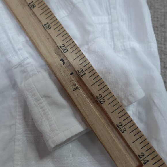 Billy Reid Shirt XS White Patchwork Band Collar Relaxed Made in Portugal - Picture 10 of 12